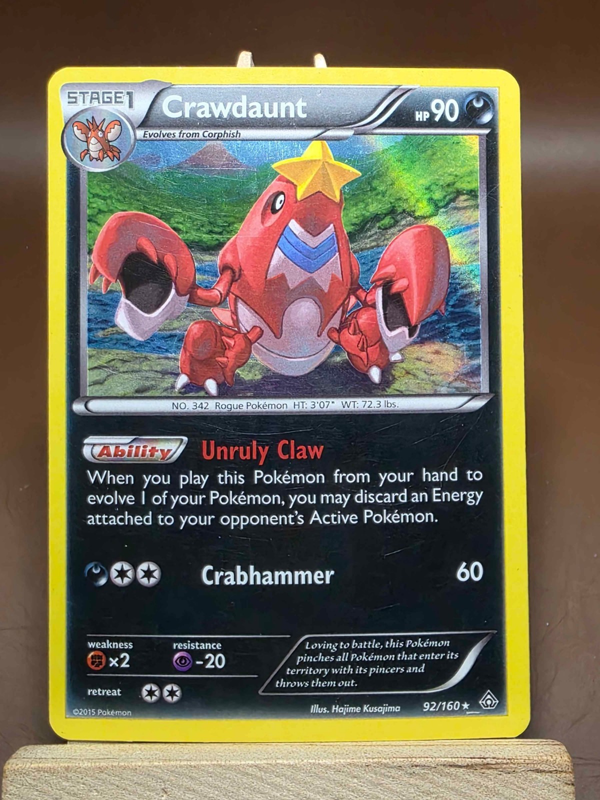 HP Pokemon TCG Crawdaunt 92/160 XY-Primal Clash Holo