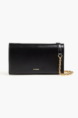 NWT NEW Jil Sander All day chain wallet Black Leather Clutch crossbody bag $1150