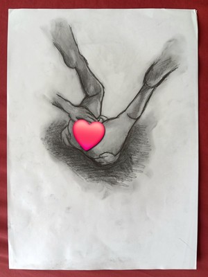 Intimität Original handgezeichneter weiblicher Akt Kunst Bleistift Erotik Nackt explizit sexy 