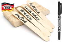 Pflanzenschilder Holz 100 StüCk Wetterfest Gartenbeschriftung Beete & Topfpflanz