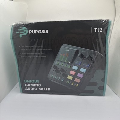 PUPGSIS Gaming Audio Mixer, Audio Interface with Pro-preamp, 48V Phantom Power