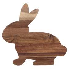 Rabbit Shaped Wood Cutting Board Bunny Design Serving Plate for Cheese Fruits...