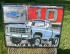 Vintage Genuine Chevy  C10 Squarebody Tin Metal Sign Garage Shop GM Rustic
