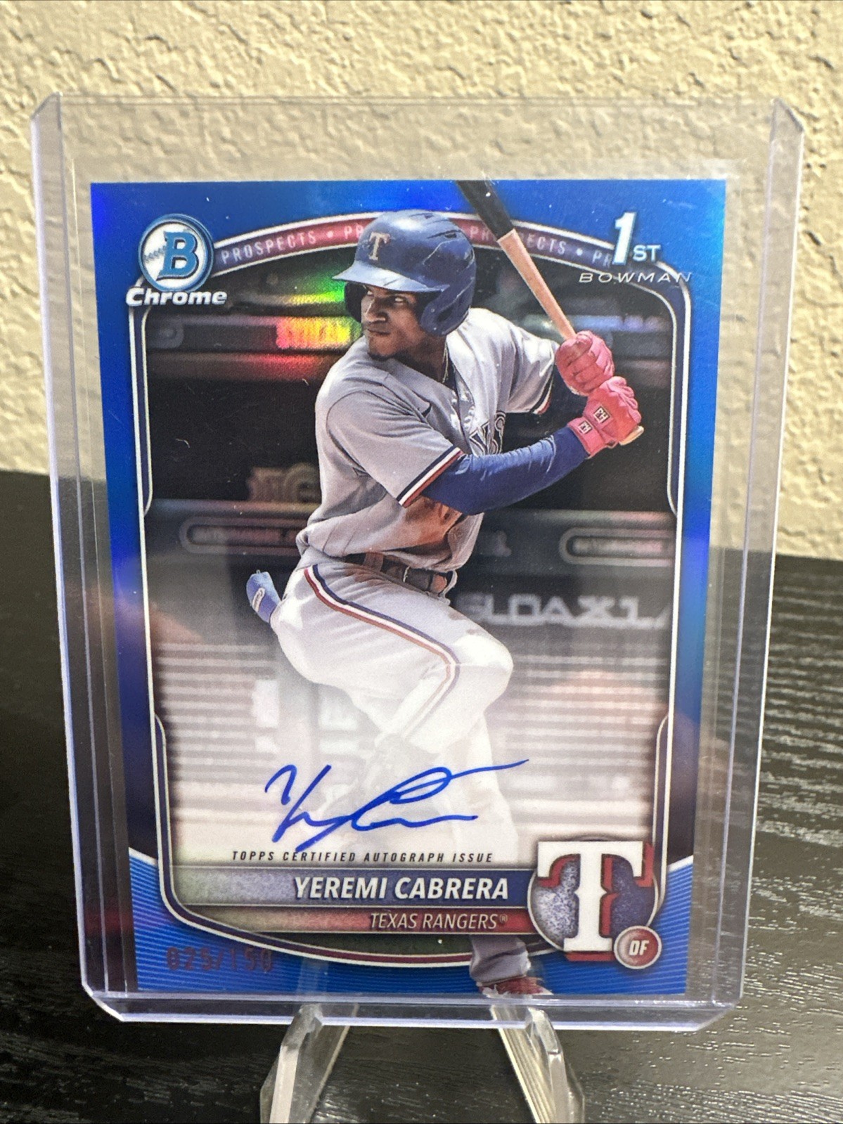 2025 1st Bowman Chrome Yeremi Cabrera Blue Refractor Auto /150