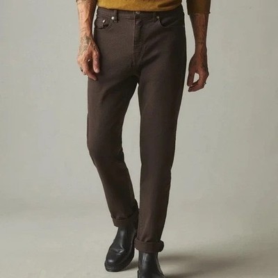 American Giant Roughneck Straight Pants Mens 36X30 Brown Canvas Preppy Stretch