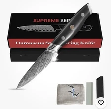 Master Maison 3.5" Damascus Steel Paring Knife with Sheath & Storage box