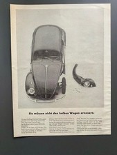 VW Käfer Unfall Kotflügel Volkswagen Oldtimer 1963 Vintage Ad Werbung Reklame