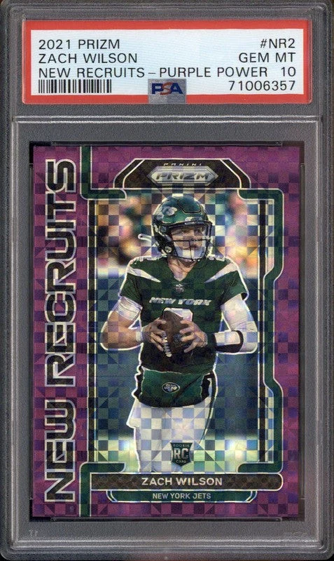 Zach Wilson Panini Prizm New Recruits #NR2 Purple Power