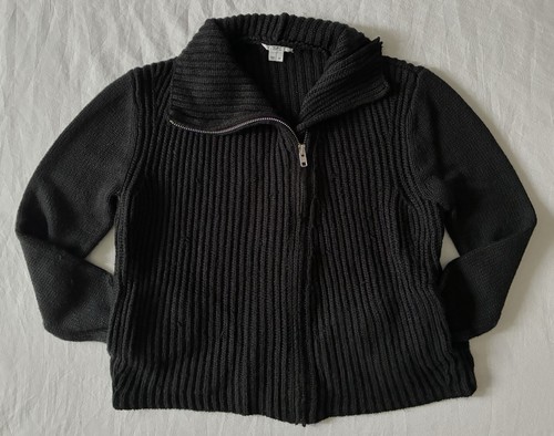 Helmut Lang Black Wool Mohair Blend Knit Sweater Full Zip Women’s M