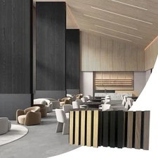 Acoustic Wood Slat Wall Panel - Wood Panels for Wall and Ceiling,3D 3 Sample