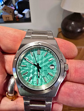 Men's Automatic Mechanical Stainless Steel Wristwatch Green Dial Date Box