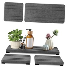 3PCS Water Absorbing Stone Tray, 1pcs 21 10cm  2pcs 10 10cm Dark Gray Stripe