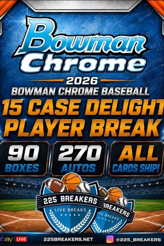 BOWMAN CHROME DELIGHT 15 CASE PLAYER BREAK!