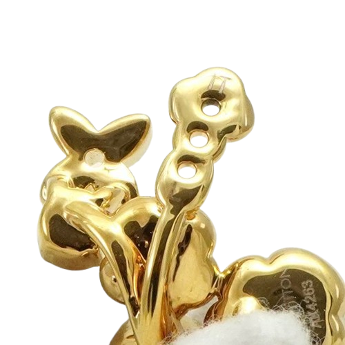 Louis Vuitton LV Botanica Earrings Gold Tone Pearl Flower 1.0in M01642 w/box - Picture 7 of 7