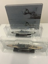 2X Atlas Editions Ships, HMS HOOD and BISMARK - Boxed