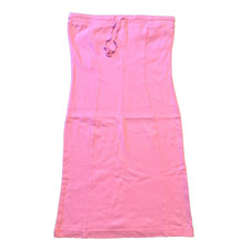 Vintage BAY Pink 100% Cotton Bandeau Midi Dress Y2K Coquette Aesthetic Size 12