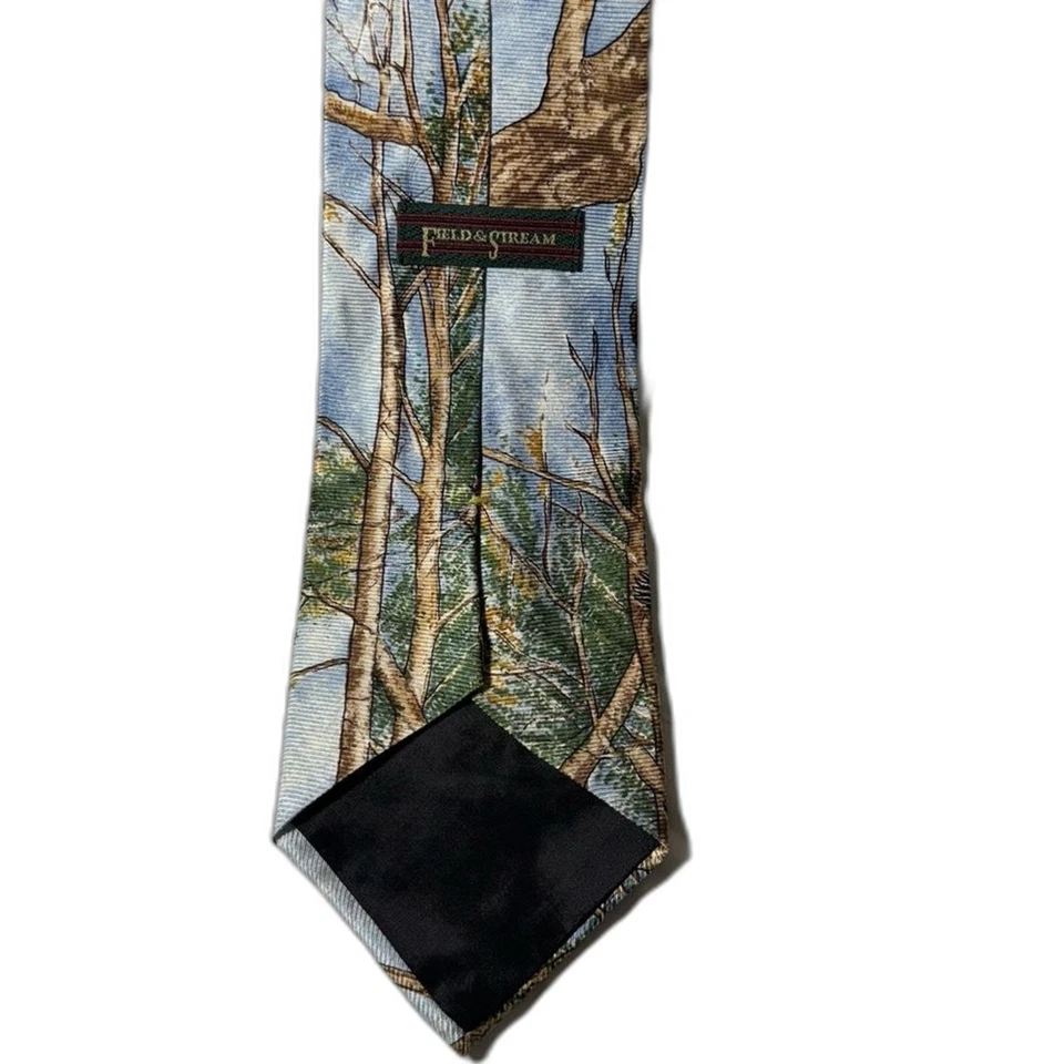 Corbata de seda Field & Stream vintage con estampado de pato Foto 3 de 4
