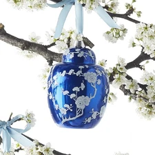 New Eric Cortina Glass Blue And White Chinoiserie Ginger Jar Ornament 3953035