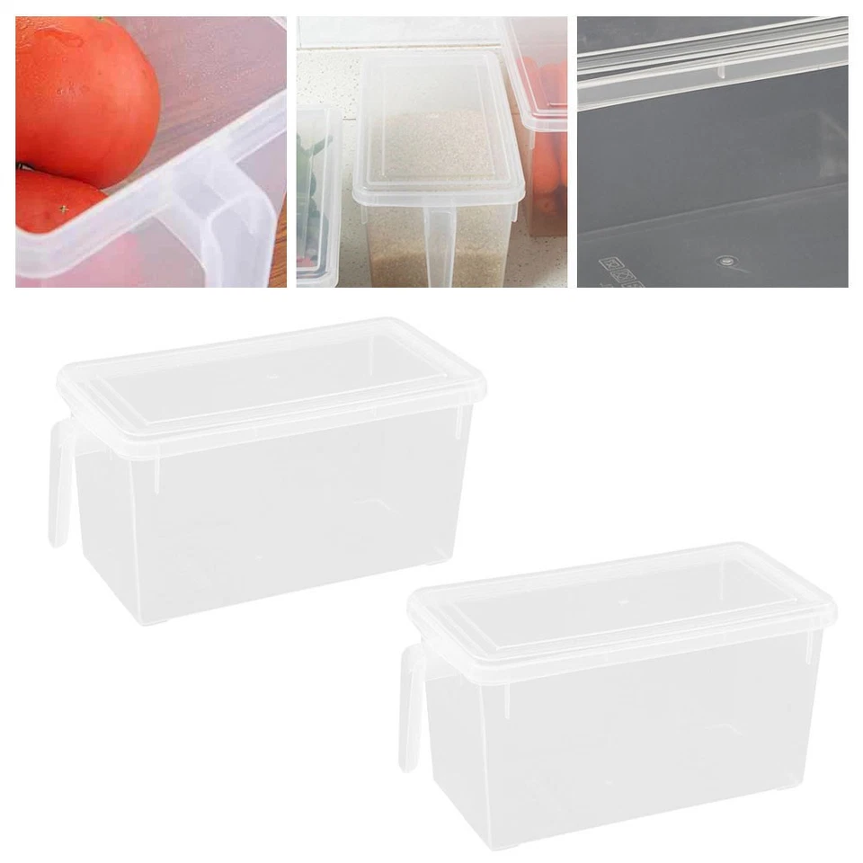 2Pcs Kühlschrank Frische Halten Abdichtung Box Lebensmittel Deckel Box - Bild 2 von 4