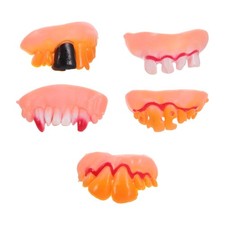 5 Pieces False Tooth Prop Toy Funny Wacky Artificial Teeth for Halloween