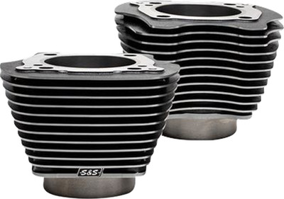 S&S CYCLE Cylinder Set - 4.25'' Bore - Unhoned - Black Granite w/Highlights - M8