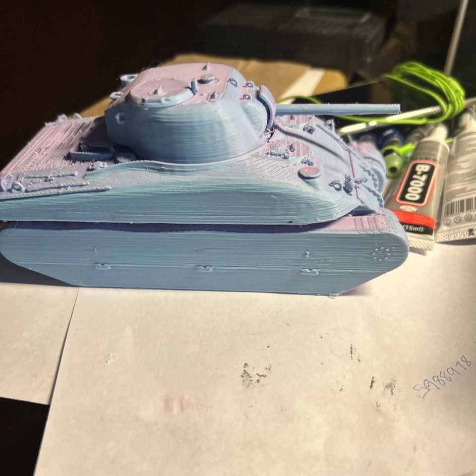 WW2 Sherman Battle Tank-Good Detail But No Tread On Tracks- Engine Neat. 1/35” - Image 3 of 4