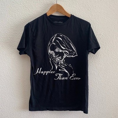 Billie Eilish Happier Than Ever Official T-Shirt Men's Medium Singer Black