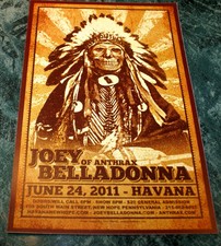 BELLADONNA JOEY OF ANTHRAX  6X8.5 INCH POSTER RARE! HTF OOP UNIQUE TO 2011 GIG