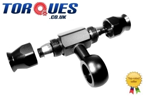 AN -6 (6AN AN6) Weber / Dellorto Carburettor Teflon Hose Fitting Banjo Tee Black - Picture 2 of 2