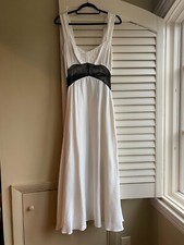 BHLDN White Silky Sweetheart Satin & Black Lace A-Line Gown Small Bride Wedding