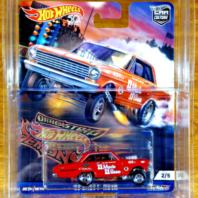 Hot Wheels Car Culture Drag Strip Demons '63 Chevy Nova Red Real