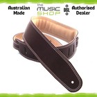 DSL 2.5" GES Padded Suede Leather Guitar Strap, Saddle Brown/Beige - GES25-17-3