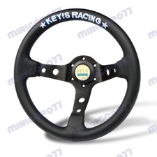 340mm Keys Deep Dish Leather Steering Wheel Omp Spc Racing Drifting Rally