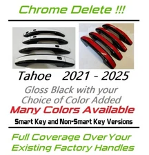 CUSTOM Black and Color Door Handle Overlays 2021-2025 Chevy Tahoe YOU PICK CLR