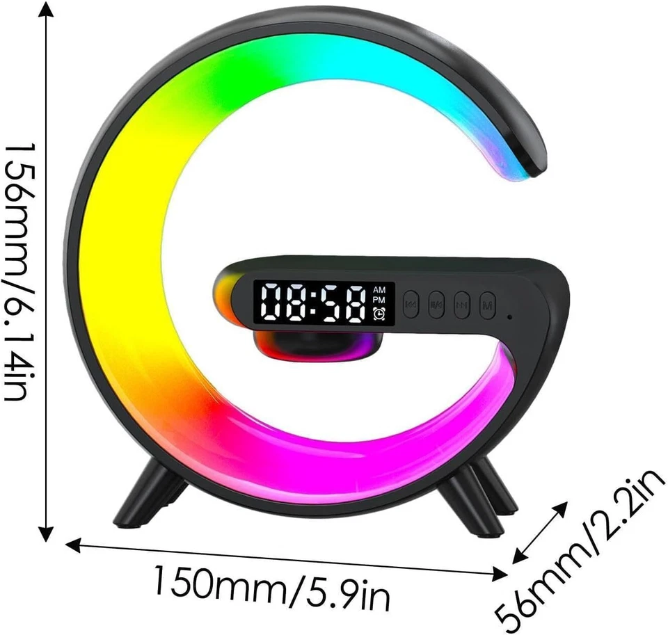 LED Smart G Lamp Intelligent Wireless Charger Bluetooth Speaker G Shape Lamp Lig - Image 2 of 4