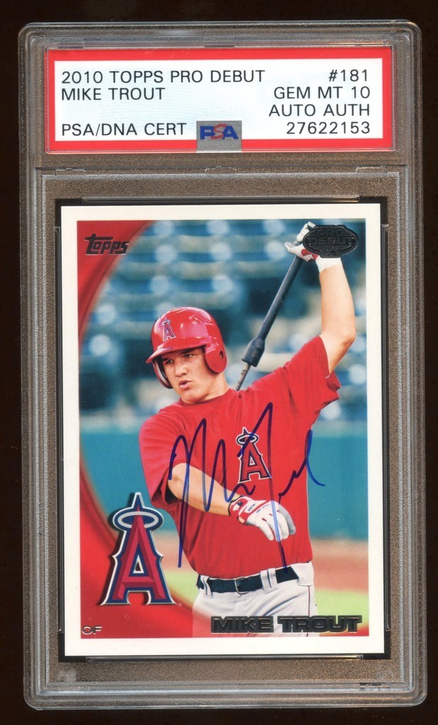 POP 4 PSA 10 MIKE TROUT 2010 TOPPS PRO DEBUT ROOKIE RC AUTOGRAPH PSA/DNA HOF ?