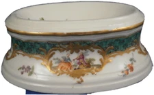 Antique 18thC Meissen Porcelain Scenic Open Salt Dish Trencher Porzellan Saliere