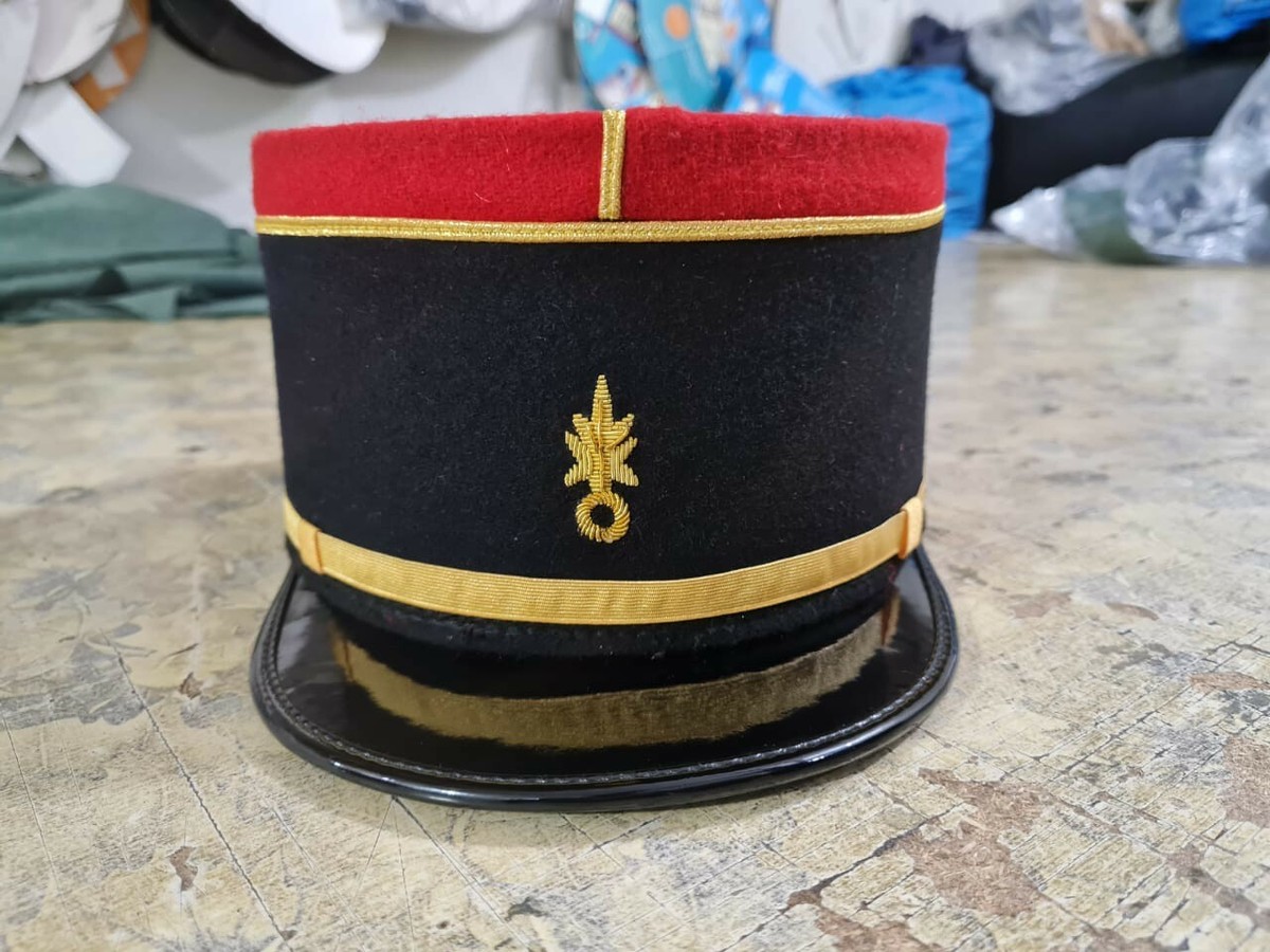 French Military Kepi, France Army Embroidery Cap, Officer Peak