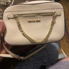 Michael Kors Jet Set Item Large East West Zip Chain Crossbody Bag Powder Blush