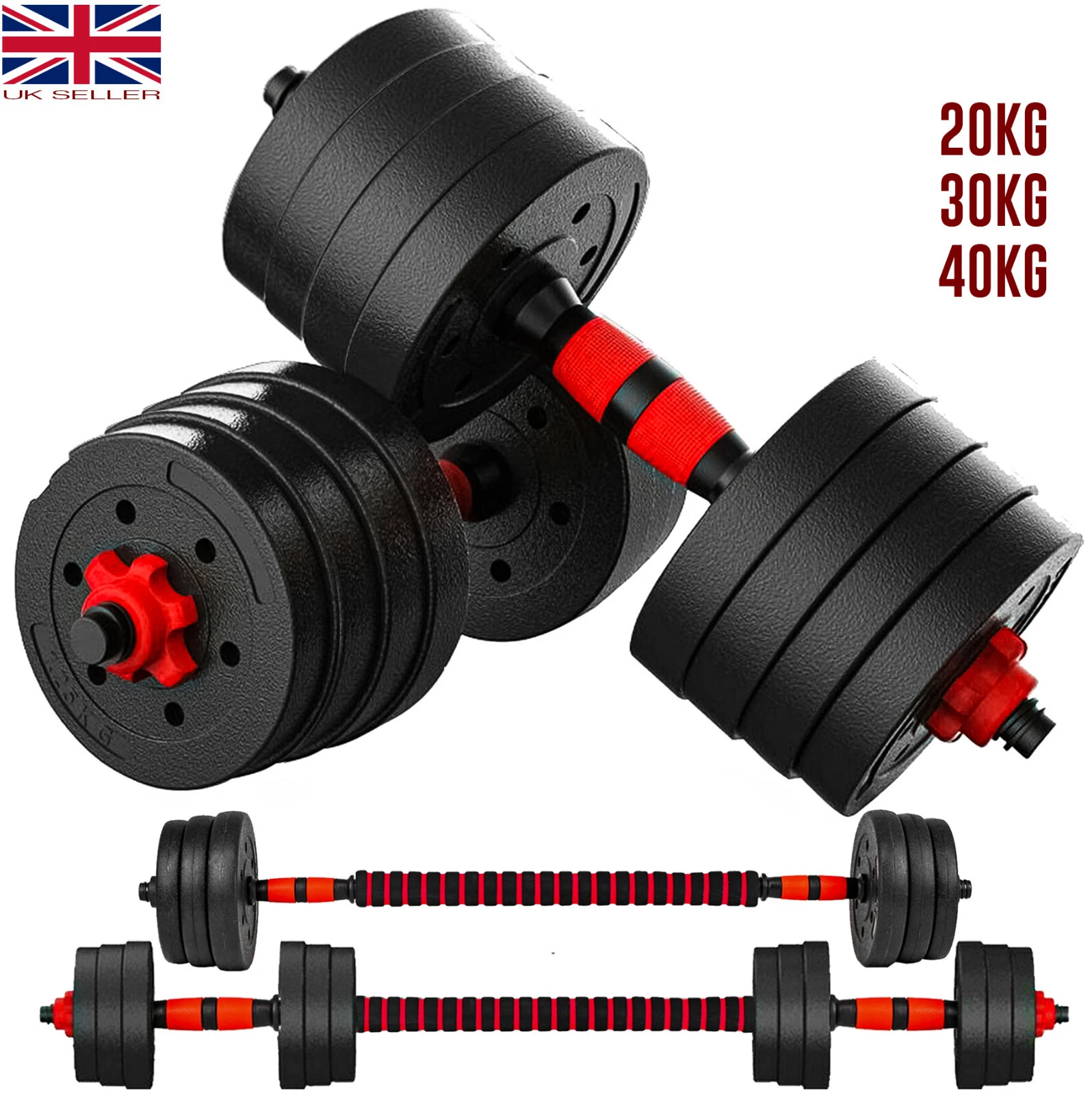 15/20/30/40 kg Dumbbell Barbell Weight Set Pair Hand Weights Gym Fitness Workout
Opens in a new wind
