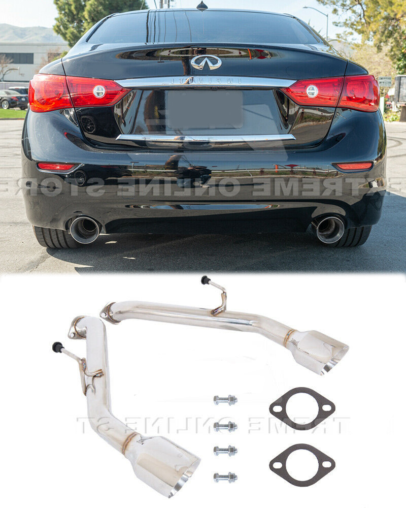 Q50 Muffler Delete Exhaust For 14Up Infiniti Axle Back Double Wall