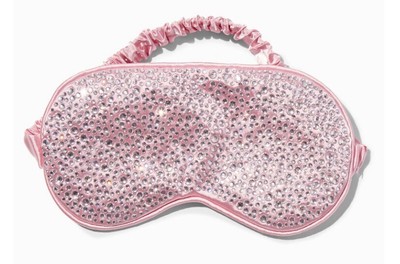 Claire s pink Satin rhinestone spa eye mask birthday Christmas Valentine s Day