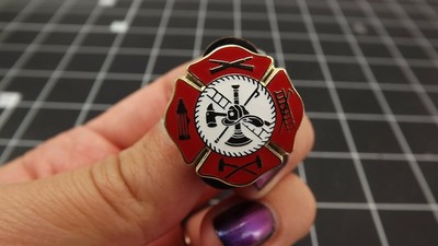 Gold Tone Fire Department Fire Fighters New Lapel Pin Enamel Guaranteed For Life Ebay