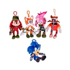 Sonic prime Schl&uuml;sselanh&auml;nger Clip Pl&uuml;sch 15cm EGGMAN MILES KNUCKLES Kids Jungs