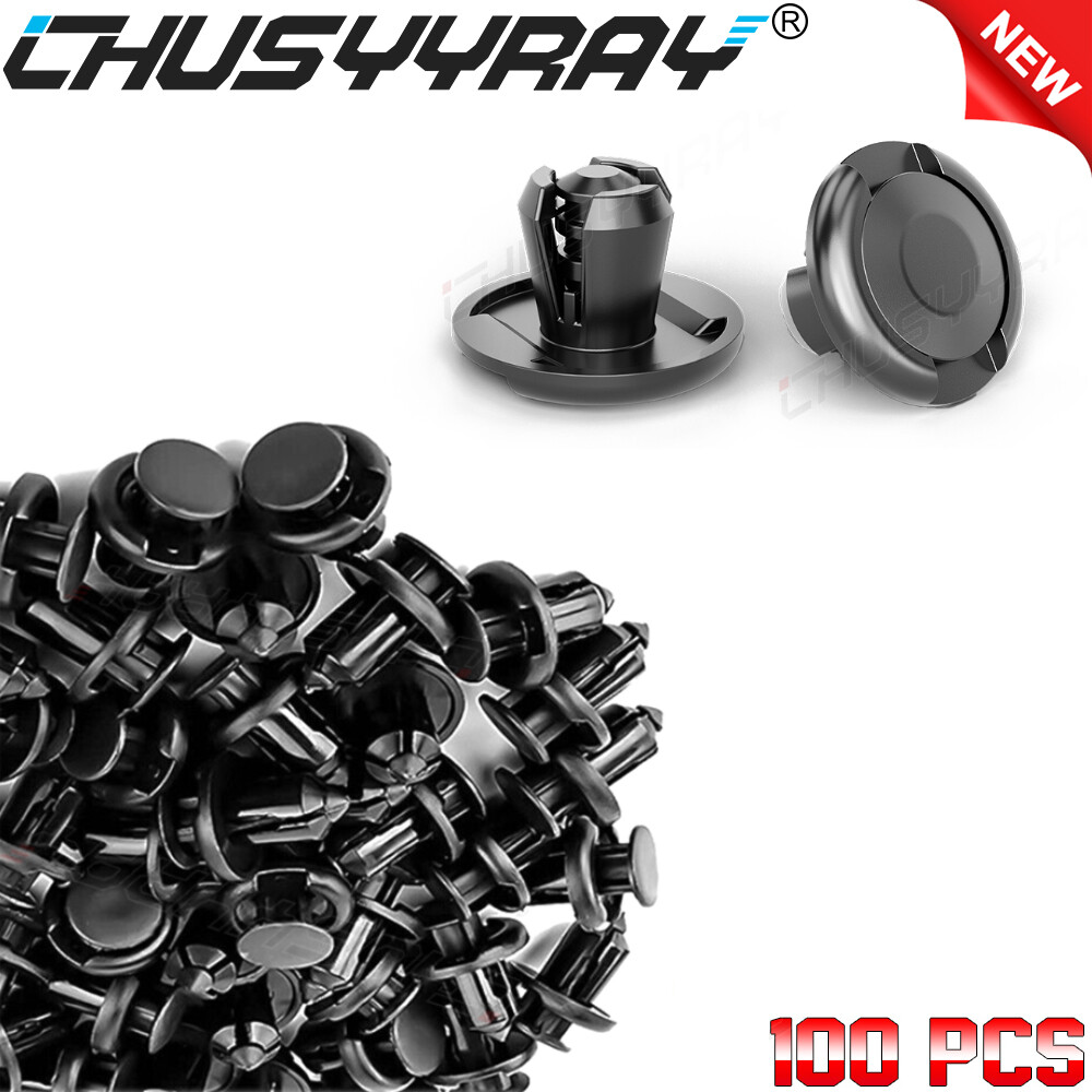 100 Clips De Retención Para Guardabarros Honda/Acura - Negro, Nylon, Compatible Con Civic, Accord, Integra