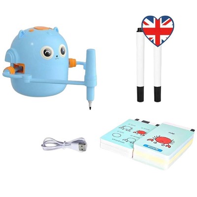 Interaktiver pädagogischer Zeichenroboter Montessori Lernspielzeug für Kinder (blau)