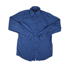 Ben Sherman Button Down Shirt Mens Large Blue Check Long Sleeve