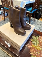 Prada platform booties New Brown Italy 7.5/38 Leather