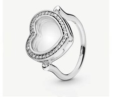 PANDORA 197252CZ-52 RING MIT KOMPONIERBAREM MEDAILLON MIT GLITZERNDEM HERZEN