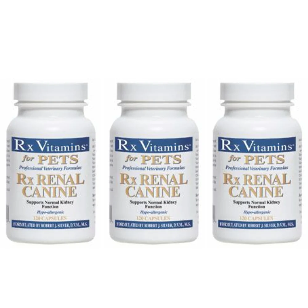 Rx Vitamins For Pets Rx Renal Canine Helps Kidney 120 Capsules for Dogs